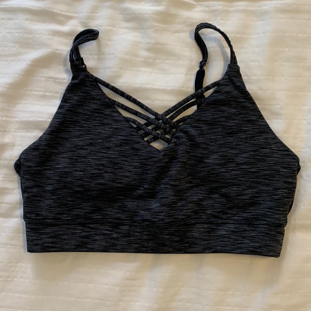 Gray sports bra